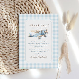 Carte De Remerciements Avion vintage Voyage 1er anniversaire