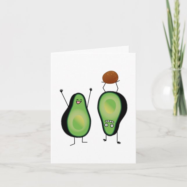 Carte De Remerciements Avocado drôle stand d'applaudissements à la main v (Devant)