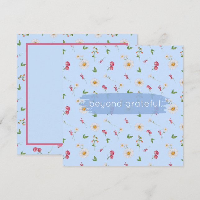 Carte De Remerciements Avril Fleurs de naissance Daisy Sweet Pea Grateful (Devant / Derrière)