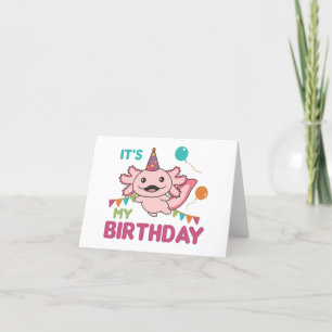 Carte De Remerciements Axolotl veut que c'est mon Axolotls mignon d'anniv