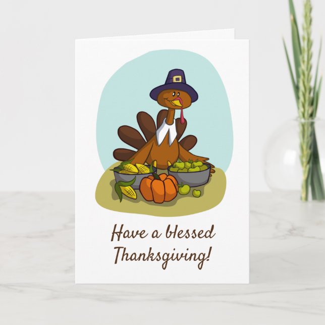 Carte De Remerciements Ayez Un Thanksgiving Béni (Devant)