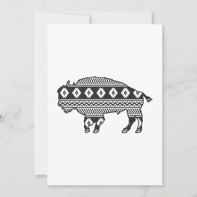 Carte De Remerciements Aztec Bison Buffalo (Devant)