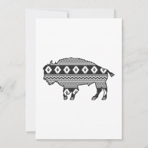Carte De Remerciements Aztec Bison Buffalo