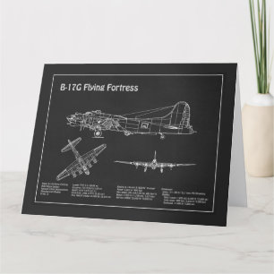 Carte De Remerciements B-17 Forteresse volant - Plan directeur de l'avion