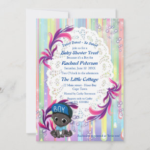 Carte De Remerciements Baby Boy arc-en-ciel Bubbles & Unicorns Baby showe