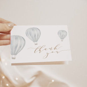 Carte De Remerciements Baby Boy Blue Hot Air Balloon
