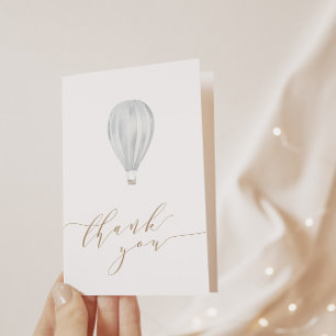 Carte De Remerciements Baby Boy Blue Hot Air Balloon