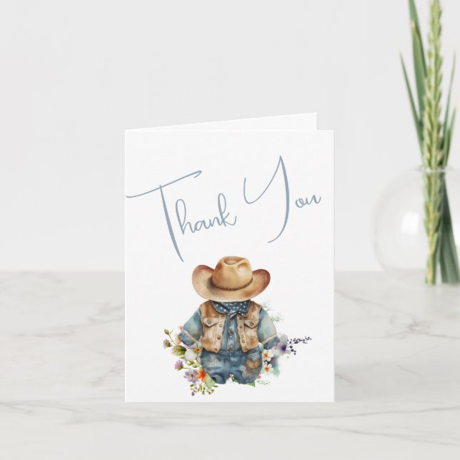Carte De Remerciements Baby Boy Cowboy (Devant)