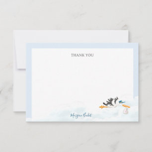Carte De Remerciements Baby Boy "Livraison spéciale" Baby shower de cigog