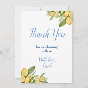 Carte De Remerciements Baby Boy Positano Lemons Baby shower Motif bleu