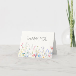Carte De Remerciements Baby in Bloom Elégant Baby shower Fleur sauvage