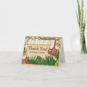 Carte De Remerciements Baby Monkey Thank You Note Card