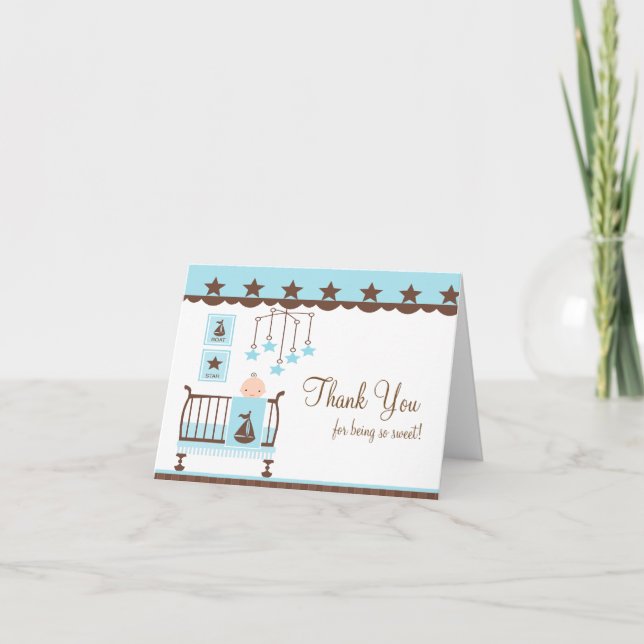 Carte De Remerciements Baby Room Blue Thank You Note Card (Devant)