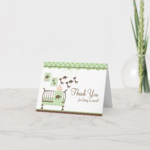 Carte De Remerciements Baby Room Green Thank You Note Card