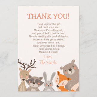 Carte de remerciements baby shower