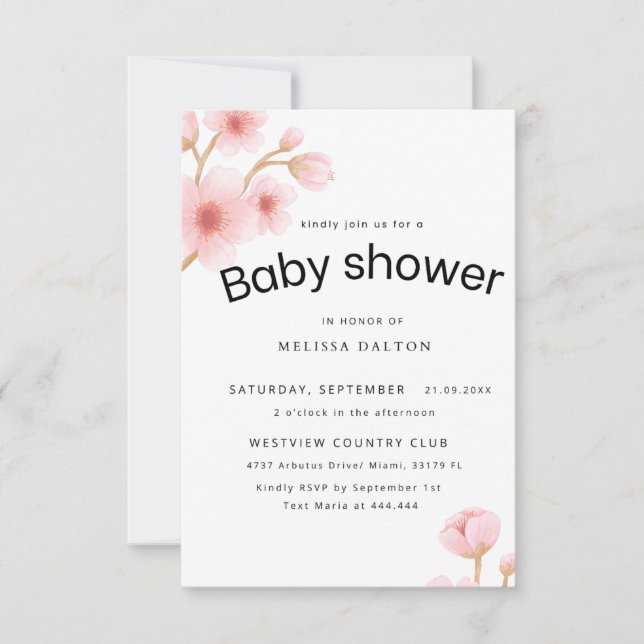 Carte De Remerciements Baby-shower (Devant)