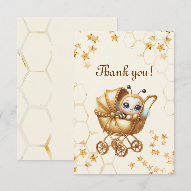 Carte De Remerciements baby shower (Devant / Derrière)