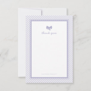 Carte De Remerciements baby shower à arc En vichy violet