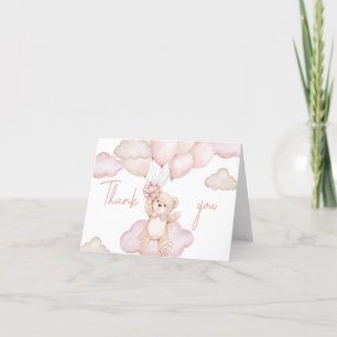Carte De Remerciements Baby shower à ballets pour bébé rose