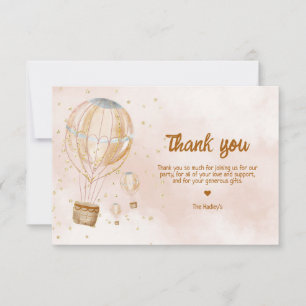 Carte De Remerciements Baby shower à ballon à air chaud