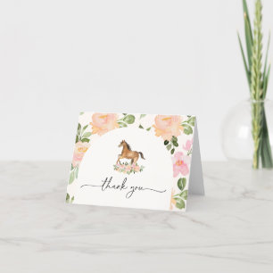 Carte de remerciements Baby shower à cheval