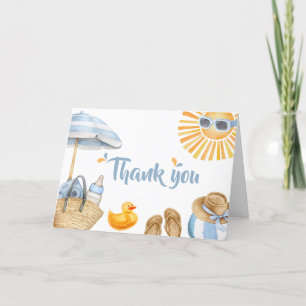 Carte De Remerciements Baby shower à éclaboussures bleues