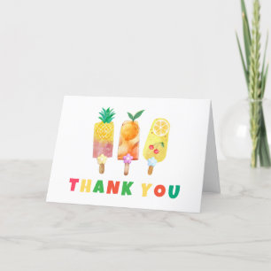 Carte De Remerciements Baby shower à la crème glacée d'été Tropical Fruit