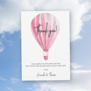 Carte De Remerciements Baby shower à montgolfières