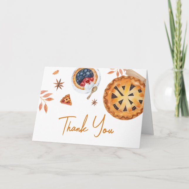 Carte De Remerciements Baby shower à tarte de Little Cutie automne (Devant)