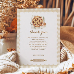 Carte De Remerciements Baby shower à tarte de Little Cutie automne