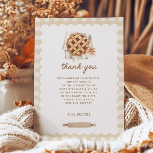 Carte De Remerciements Baby shower à tarte de Little Cutie automne (Créateur téléchargé)