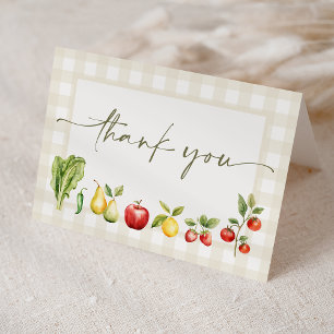 Carte De Remerciements Baby shower À Thème Du Marché Des Agriculteurs Cul
