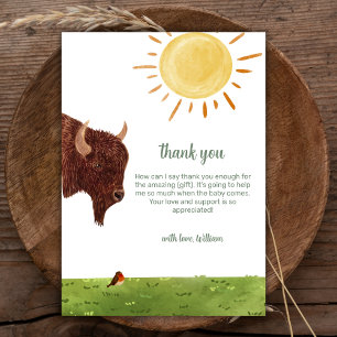 Carte De Remerciements Baby shower animal de la ferme Holy Cow Highland