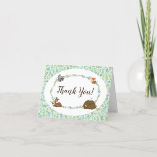 Carte De Remerciements Baby shower animal de la forêt