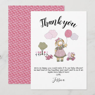 Carte de remerciements Baby shower aquarelle
