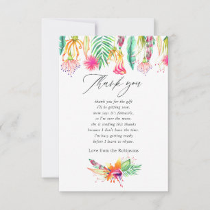 Carte De Remerciements Baby shower aquatique Tropical Summer Beach