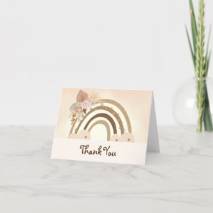Carte de remerciements Baby shower arc-en-ciel Boh