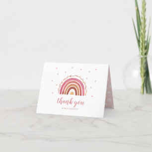 Carte De Remerciements Baby shower arc-en-ciel Boho