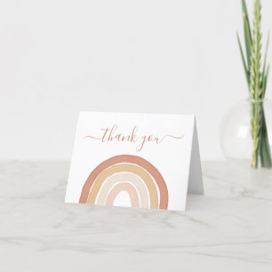 Carte De Remerciements Baby shower arc-en-ciel Boho Terracotta