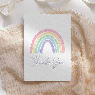 Carte De Remerciements Baby shower arc-en-ciel Pastel Pink Boho