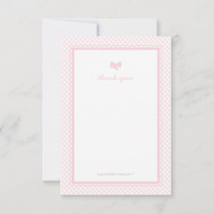 Carte De Remerciements baby shower arc rose En vichy