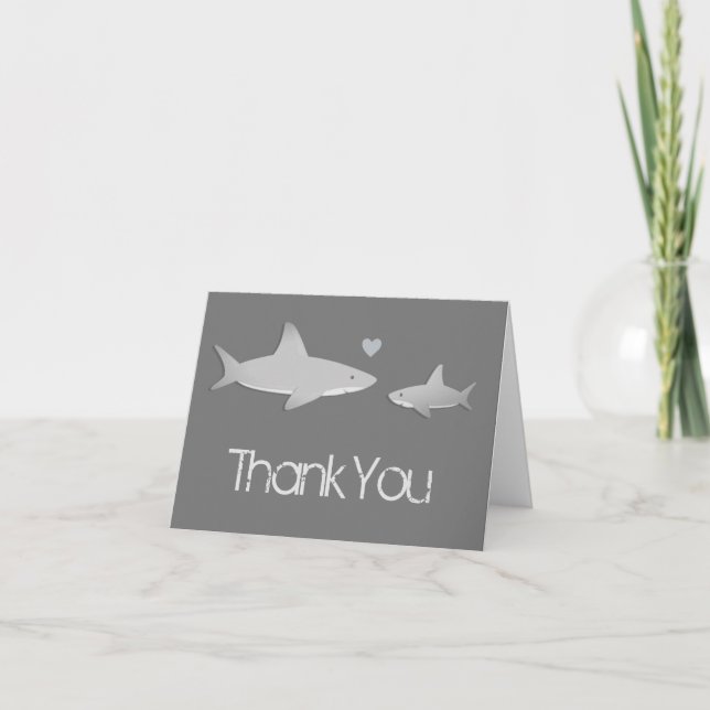 Carte De Remerciements Baby shower Arrière - plan gris solide pour les re (Devant)