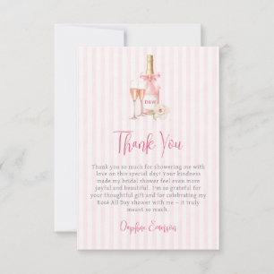 Carte De Remerciements Baby Shower au Champagne Rose