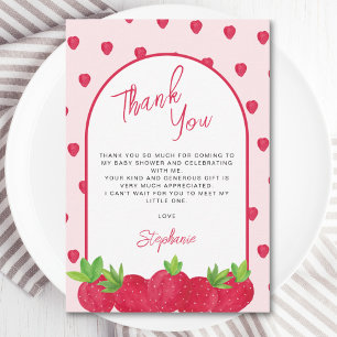 Carte De Remerciements Baby shower aux fraises