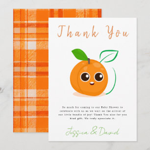 Carte De Remerciements Baby shower aux fruits orange Clementine