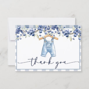 Carte De Remerciements Baby Shower aux fruits rouges pour un bébé garçon,