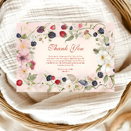 Carte De Remerciements Baby Shower aux Fruits Rouges Sucrés