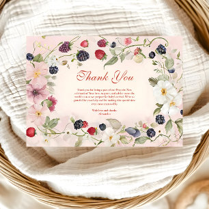 Carte De Remerciements Baby Shower aux Fruits Rouges Sucrés