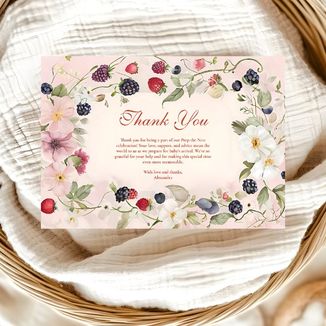 Carte De Remerciements Baby Shower aux Fruits Rouges Sucrés (Créateur téléchargé)