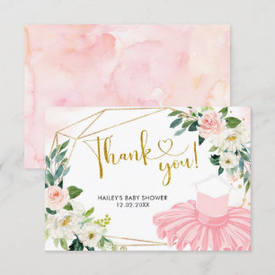 Carte de remerciements Baby shower Ballerina Tutu